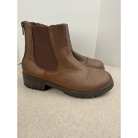 Women’s Maurices Anna Double Zipper Ankle Chelsea Brown‎ Boots Size 8M - Picture 1 of 11